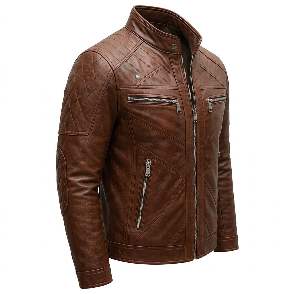 Austin Leather Brown Jacket - Men Leather Jacket Brown - Timber AND Hide