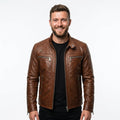 Austin Leather Brown Jacket - Men Leather Jacket Brown - Timber AND Hide
