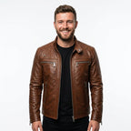 Austin Leather Brown Jacket - Men Leather Jacket Brown - Timber AND Hide