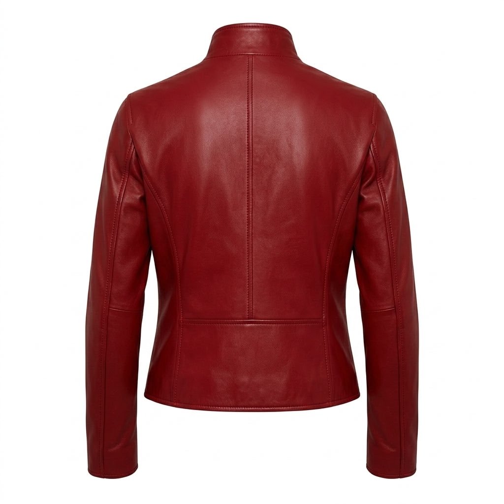 Ava Leather Red Jacket - Women's Leather Jacket Red - Timber AND Hide