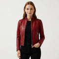 Ava Leather Red Jacket - Women's Leather Jacket Red - Timber AND Hide