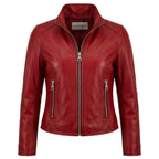 Ava Leather Red Jacket - Women's Leather Jacket Red - Timber AND Hide