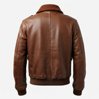 Aviator 90's Distressed Men Bomber Vintage Leather Jacket - Distressed Brown Bomber Jacket - Timber AND Hide