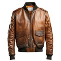 Aviator G1 Distressed Men’s Bomber Vintage Leather Jacket – Distressed Brown - Timber AND Hide