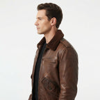 Aviator Men Flight Bomber Leather Jacket - Timber AND Hide