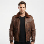 Aviator Men Flight Bomber Leather Jacket - Timber AND Hide