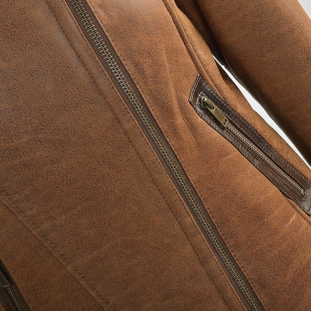 Timber Hide Side Zip Biker Sheepskin Pilot Jacket