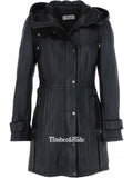 Hooded Leather Coat For Women