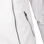 Ivory Vegetable Tanned Biker Jacket White
