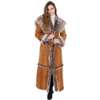 Timber&Hide Women’s Long Sheepskin Coat – Tan Shearling Coat Women