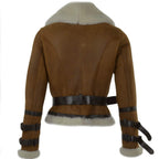 Timber&Hide Fitted Sheepskin Aviator Flying Jacket Tan