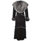Women’s Premium Full-Length Suede Leather Coat with Full Fur Interior | women long length sheepskin coat brown, Tan and Black