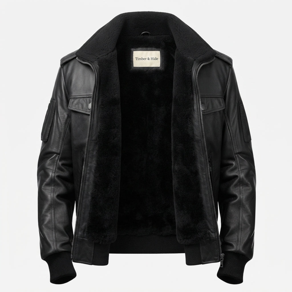 Black Jacket - Black Real Leather Jacket - Timber AND Hide