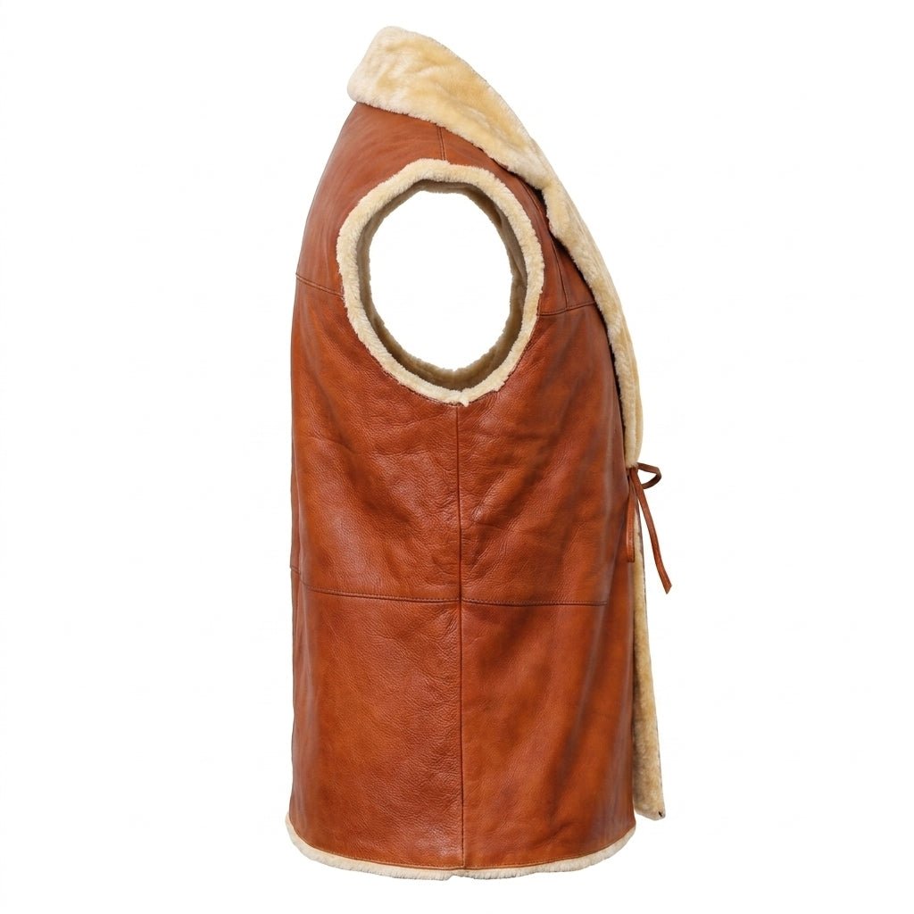 Brown Cord Style Leather Vest - Timber AND Hide