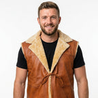 Brown Cord Style Leather Vest - Timber AND Hide
