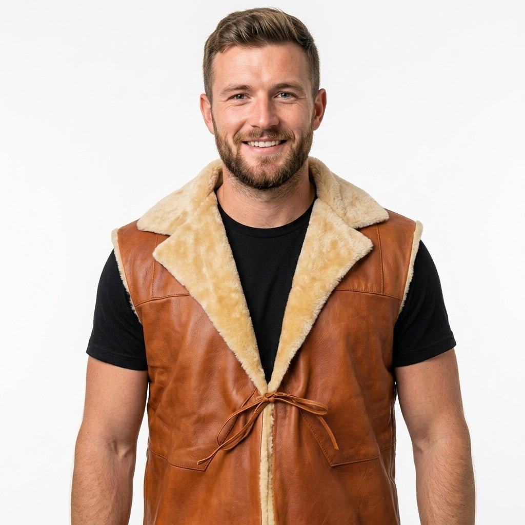 Brown Cord Style Leather Vest - Timber AND Hide