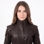 Brown Leather Trench Coat | Medieval Gothic Long Overcoat, Belted Fantasy Jacket - Timber AND Hide