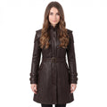 Brown Leather Trench Coat | Medieval Gothic Long Overcoat, Belted Fantasy Jacket - Timber AND Hide