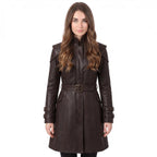 Brown Leather Trench Coat | Medieval Gothic Long Overcoat, Belted Fantasy Jacket - Timber AND Hide