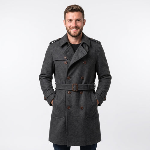 Buy Sherlock Holmes Wool Trench Coat | Men's Double Breasted Victorian Overcoat - Timber AND Hide