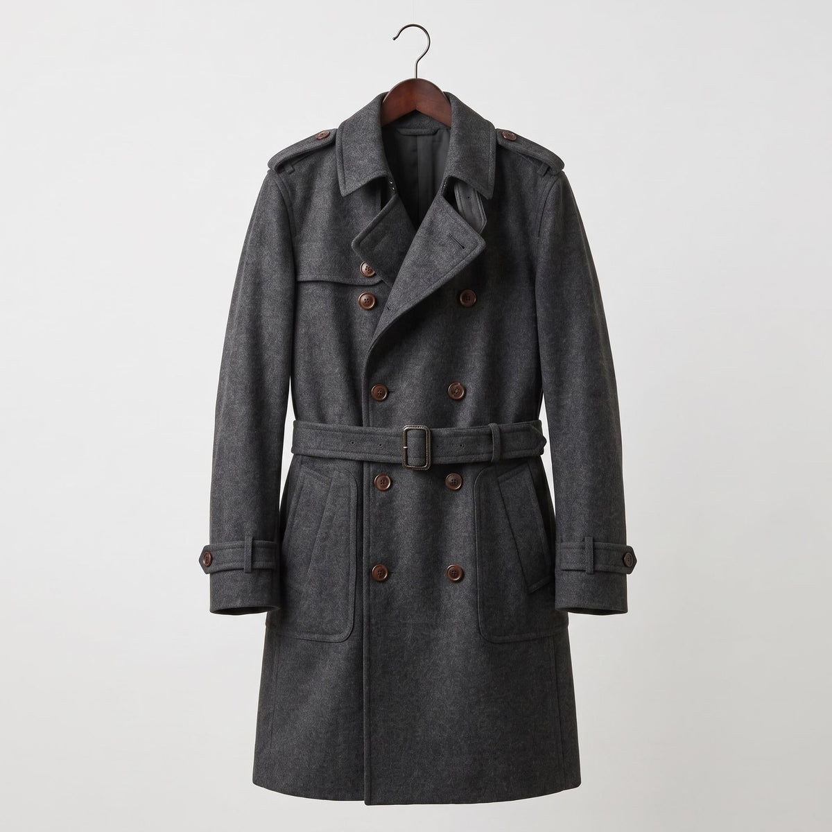 Buy Sherlock Holmes Wool Trench Coat | Men's Double Breasted Victorian Overcoat - Timber AND Hide