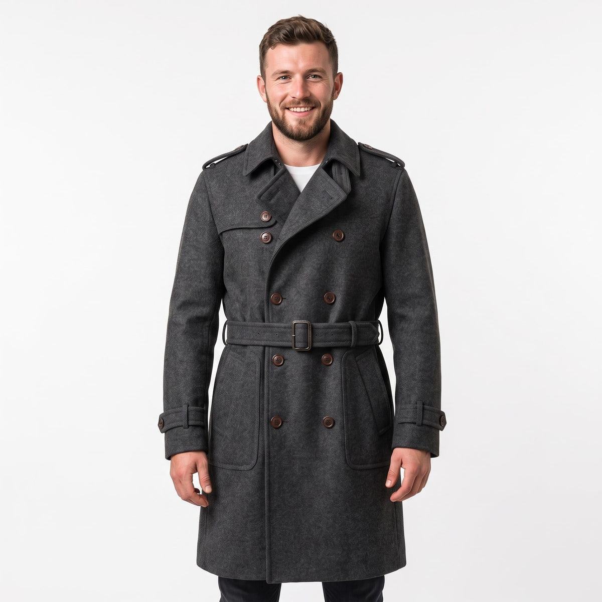 Buy Sherlock Holmes Wool Trench Coat | Men's Double Breasted Victorian Overcoat - Timber AND Hide