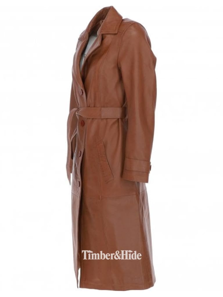 Women's Leather Trench Coat