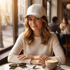 Handmade White Sheepskin Leather Baseball Cap, Soft Genuine Womens Hat
