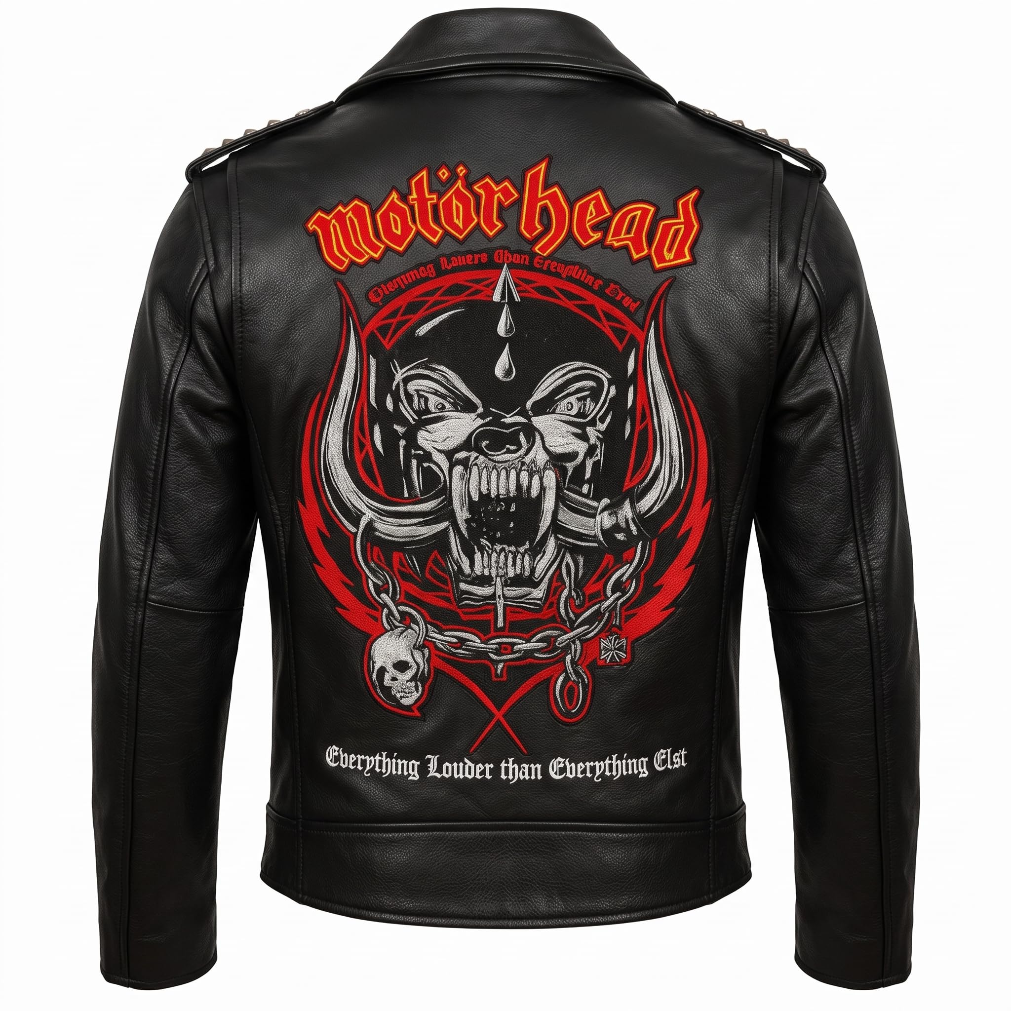 Timber Hide Motorhead Leather Motorcyle Jacket - Heavy Metal Rock Style Concert Outfit