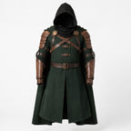 Doctor Doom Inspired Wool Cloak with Leather Armor Cosplay Costume Renaissance Outfit