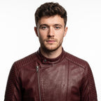 Classic men’s leather biker jacket | slim fit | minimalist moto rider Jacket