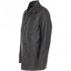 Classic Men's Dark Brown Leather Jacket: AWM-VOYAGER