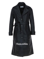 Women's Leather Trench Coat
