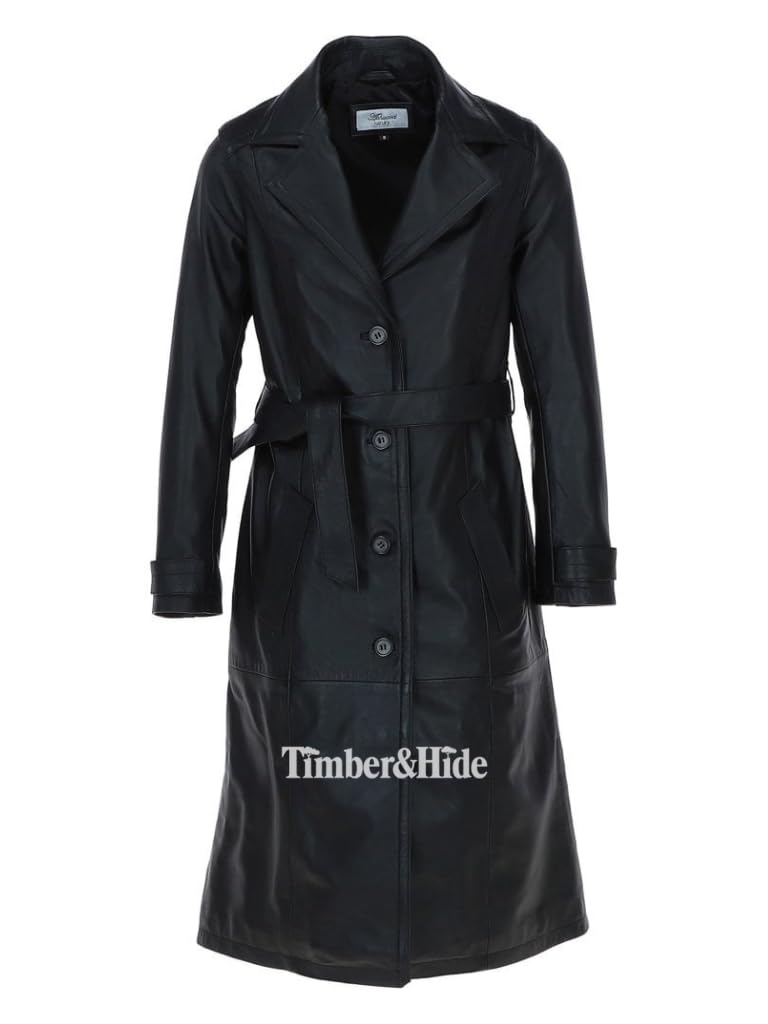 Women's Leather Trench Coat