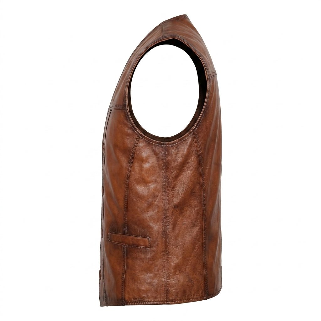 Calvin Brown Vest Jacket for Men - Timber AND Hide