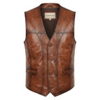 Calvin Brown Vest Jacket for Men - Timber AND Hide