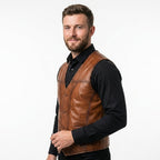 Calvin Brown Vest Jacket for Men - Timber AND Hide