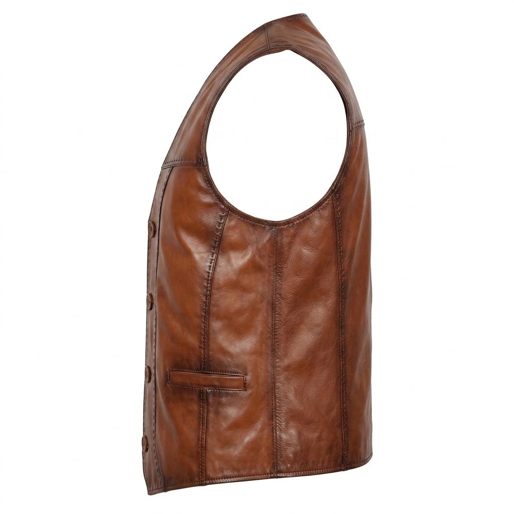 Calvin Brown Vest Jacket for Men - Timber AND Hide