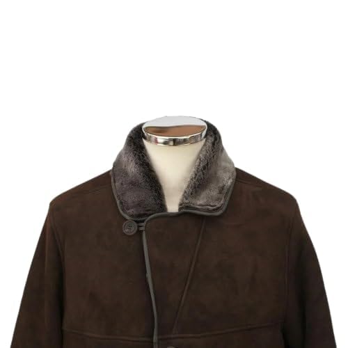 Timber&Hide Men’s Edward Suede Sheepskin Coat – Luxury Suede Shearling Jacket by