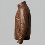 Charlotte Leather Brown Jacket - Men Leather Jacket Brown - Timber AND Hide