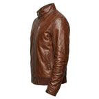 Charlotte Leather Brown Jacket - Men Leather Jacket Brown - Timber AND Hide
