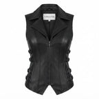 Claire Black Leather Vest for Women - Timber AND Hide