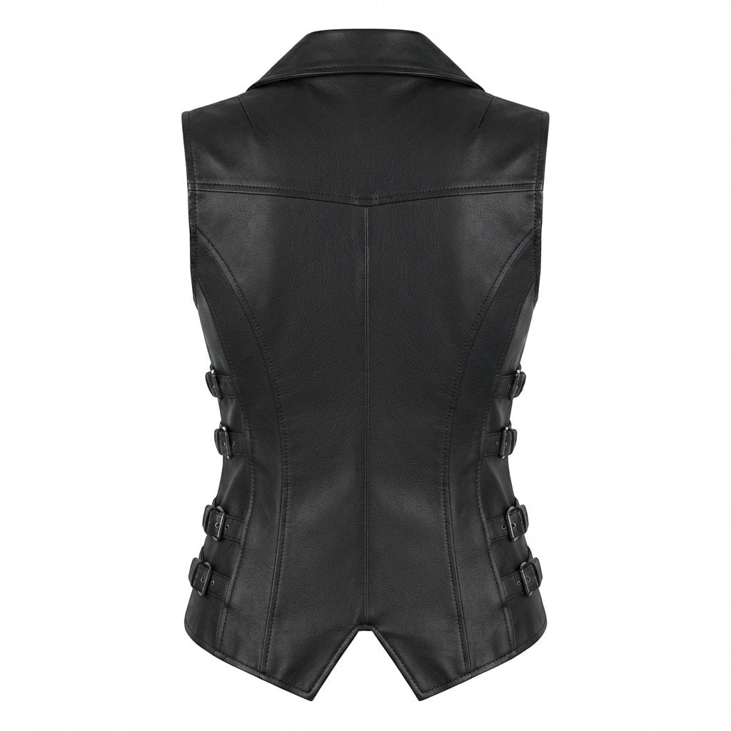 Claire Black Leather Vest for Women - Timber AND Hide