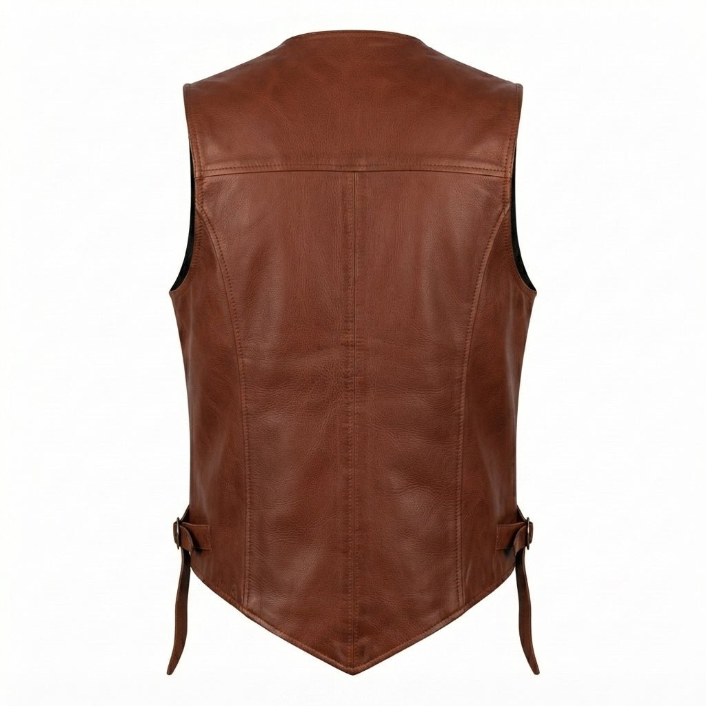 Classic Brown Leather Vest for Men - Timber AND Hide