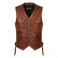 Classic Brown Leather Vest for Men - Timber AND Hide