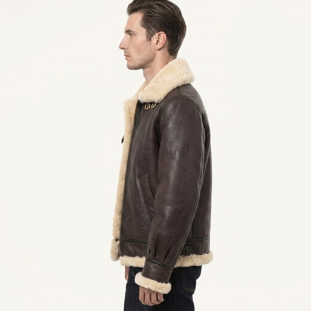 Classic Brown Sheepskin B3 Bomber Shearling Jacket - Timber AND Hide