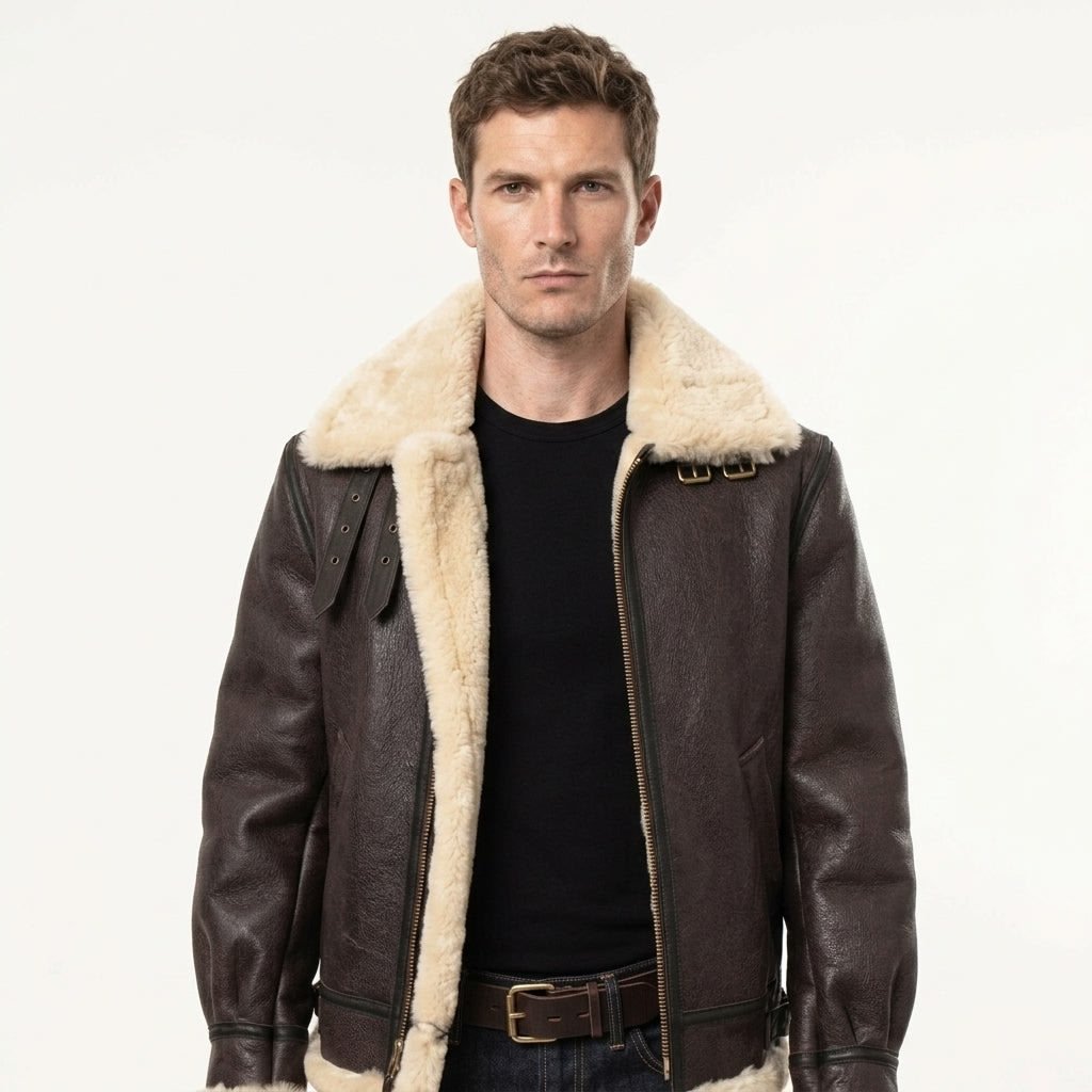 Classic Brown Sheepskin B3 Bomber Shearling Jacket - Timber AND Hide