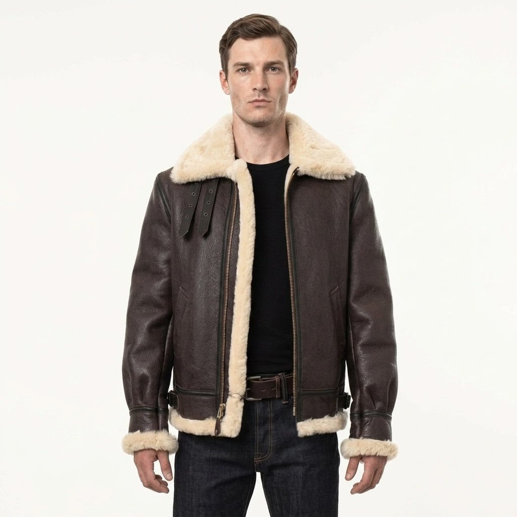 Classic Brown Sheepskin B3 Bomber Shearling Jacket - Timber AND Hide