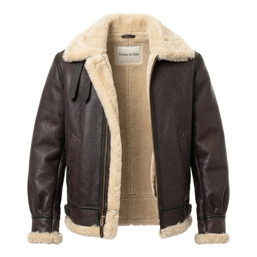 Classic Brown Sheepskin B3 Bomber Shearling Jacket - Timber AND Hide
