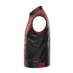 Spider-Man Inspired Vest Cosplay Costume Jacket – Red Black Leather-Style Superhero Comic Con Outfit